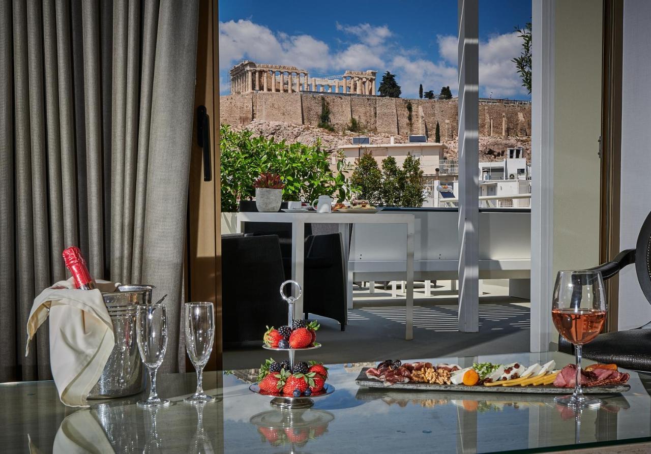 Divani Palace Acropolis Athens Exterior photo View of Acropolis from the hotel